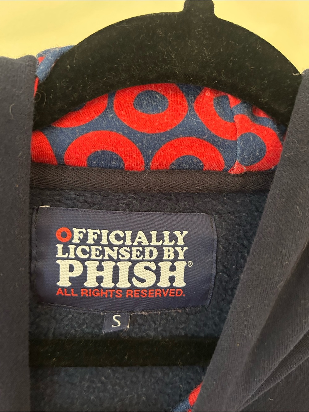 Classic Navy Hoodie with Phish Donut Accents - Women’s Sweatshirt - Picture 4 of 4